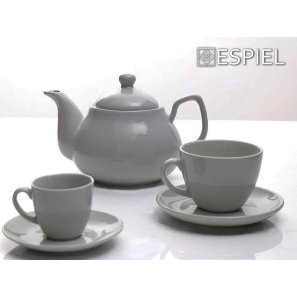 Φλυτζάνι Espresso 100ml + Πιατάκι Espiel Essentials Light Grey OWA105K6
