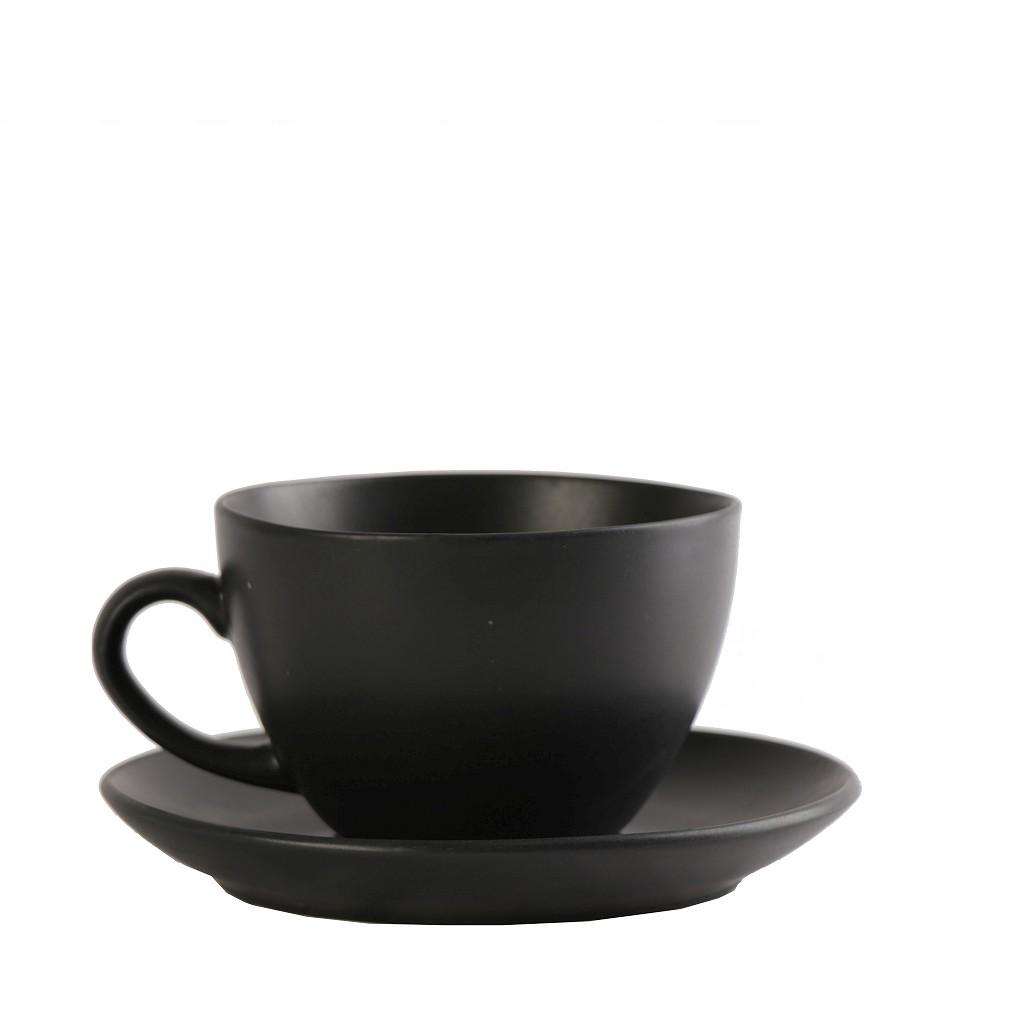 Φλυτζάνι Καφέ 310ml + Πιατάκι Espiel Morgan Black OW2051K6