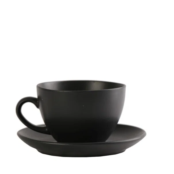 Φλυτζάνι Καφέ 310ml + Πιατάκι Espiel Morgan Black OW2051K6