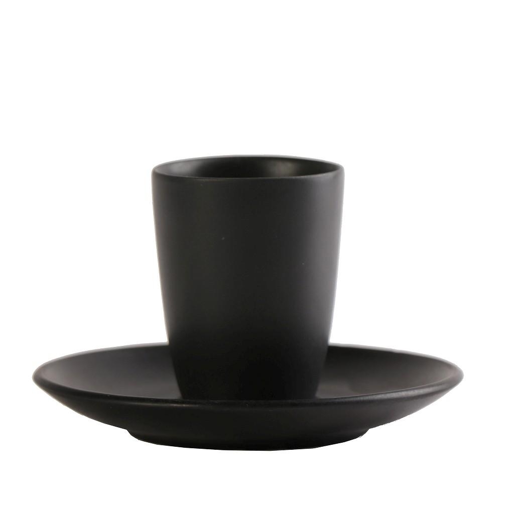 Φλυτζάνι Espresso 80ml + Πιατάκι Espiel Morgan Black OW2053K6