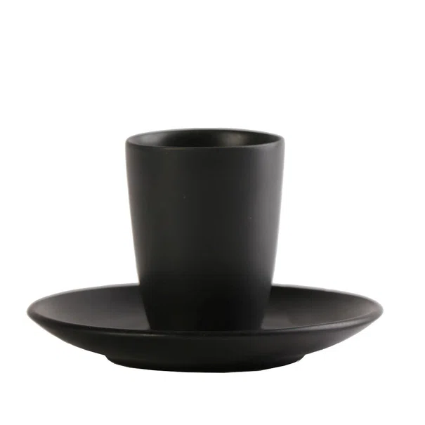 Φλυτζάνι Espresso 80ml + Πιατάκι Espiel Morgan Black OW2053K6