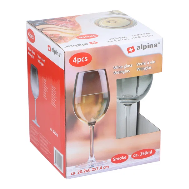 Ποτήρια Κρασιού Κολωνάτα 350ml (Σετ 4τμχ) Alpina 871125224044