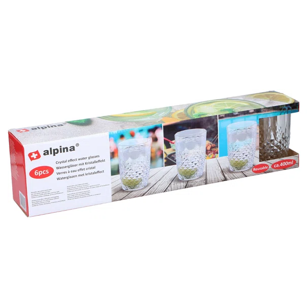 Ποτήρια Νερού Πλαστικά 400ml (Σετ 6τμχ) Alpina 871125205304