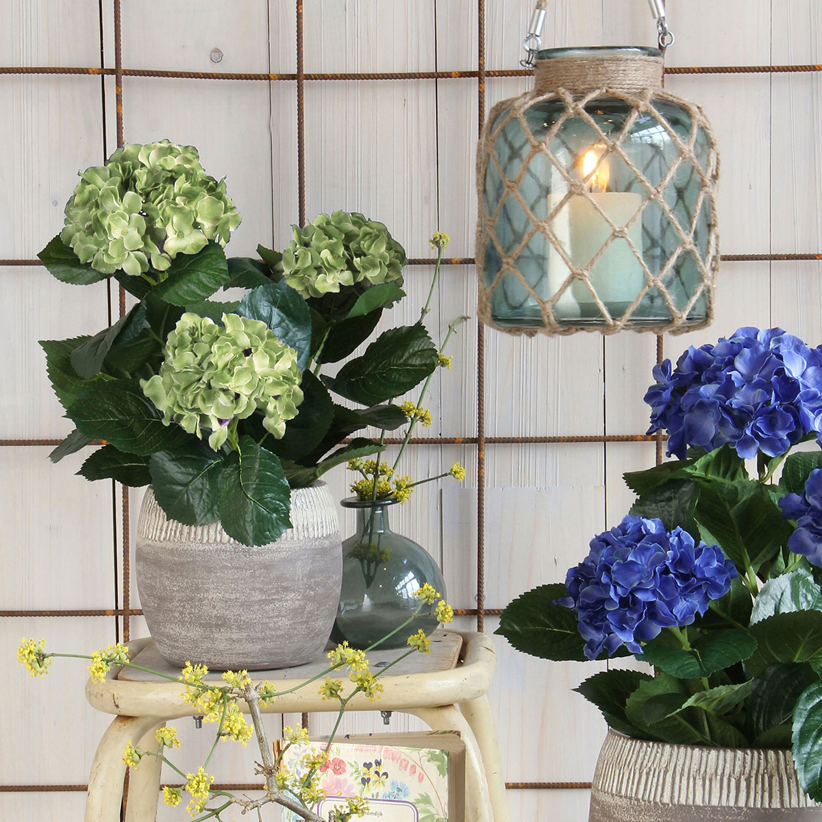 Τεχνητό Λουλούδι Σε Γλάστρα 45εκ. Edelman Hortensia Cream 947273