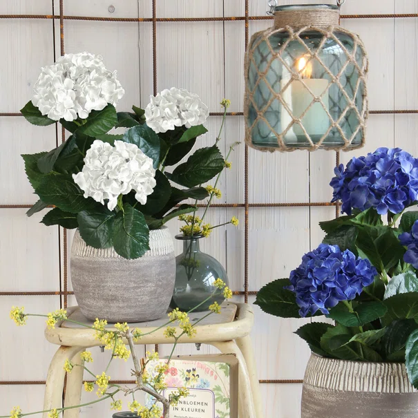 Τεχνητό Λουλούδι Σε Γλάστρα 45εκ. Edelman Hortensia White 947278