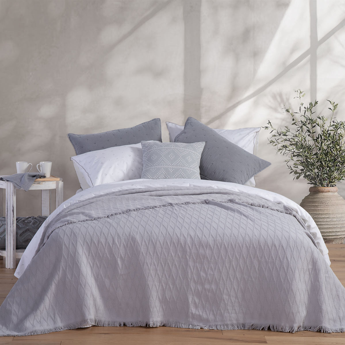 Κουβερτόριο Υπέρδιπλο (230x240) Nef-Nef Homeware Serenity Outlast Grey