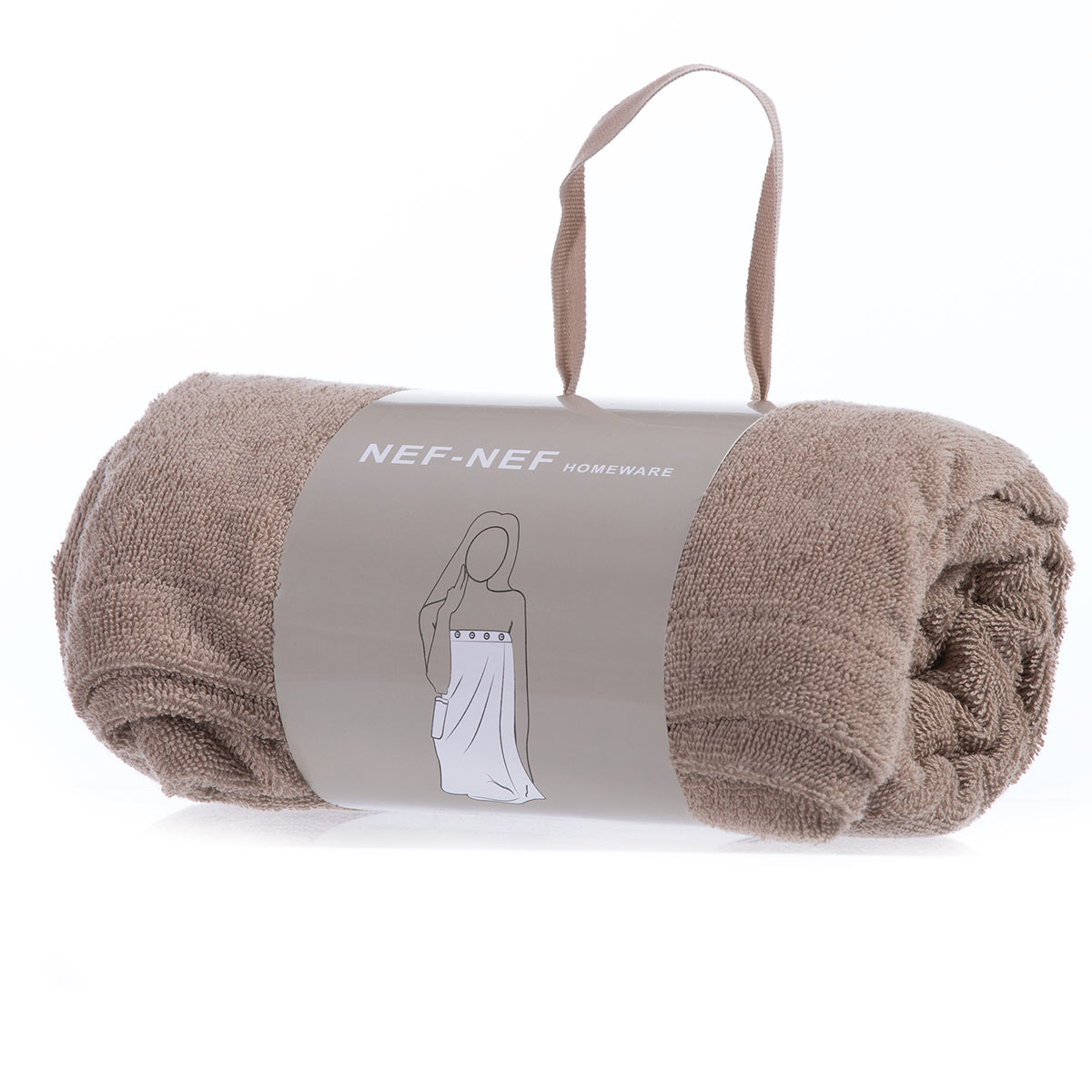 Πετσέτα Σώματος Με Κουμπιά (80x146) Nef-Nef Homeware Sandy Mocca 400gsm