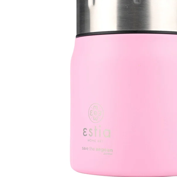 Θερμός Φαγητού 500ml & Κουτάλι Estia Save The Aegean Blossom Rose 01-21665
