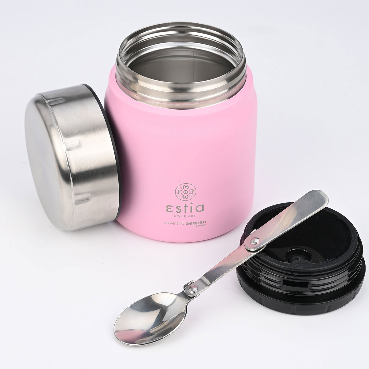 Θερμός Φαγητού 500Ml Κουτάλι Estia Save The Aegean Blossom Rose 01-21665 Παιδικά Είδη & Αξεσουάρ Σερβιρίσματος Spitishop