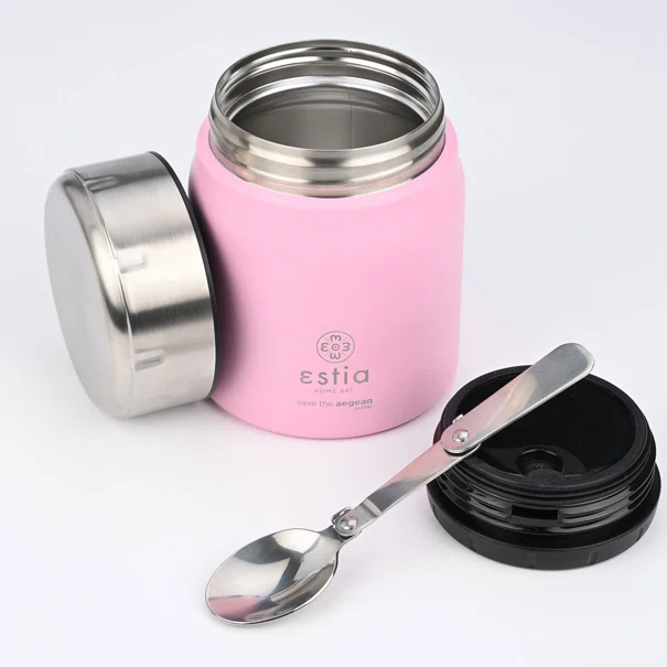 Θερμός Φαγητού 500ml & Κουτάλι Estia Save The Aegean Blossom Rose 01-21665