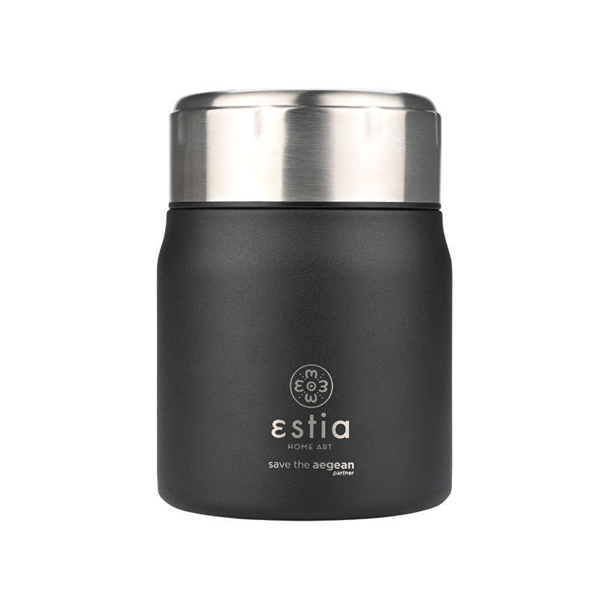 Θερμός Φαγητού 500ml & Κουτάλι Estia Save The Aegean Midnight Black 01-21658