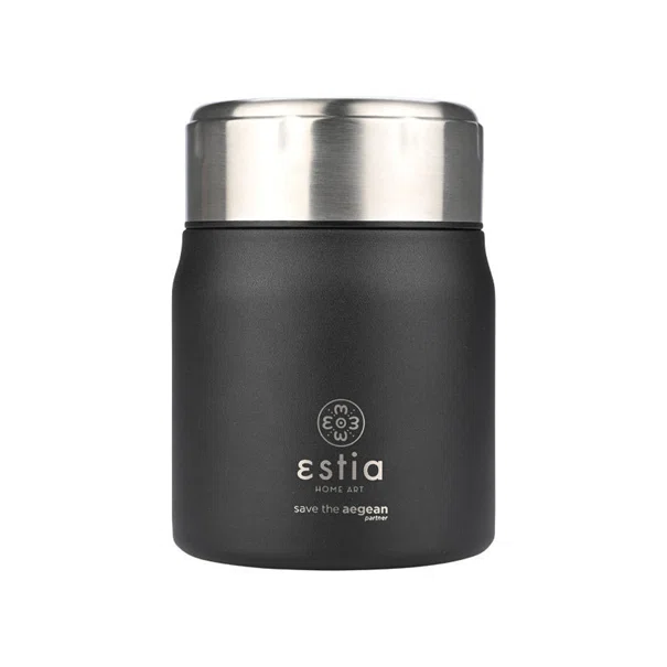 Θερμός Φαγητού 500ml & Κουτάλι Estia Save The Aegean Midnight Black 01-21658