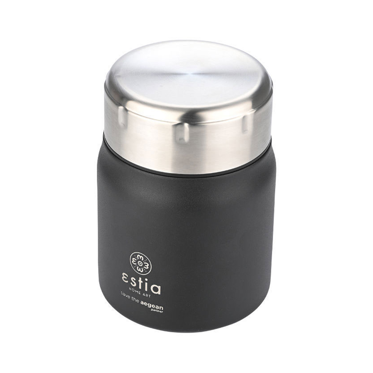 Θερμός Φαγητού 500ml & Κουτάλι Estia Save The Aegean Midnight Black 01-21658