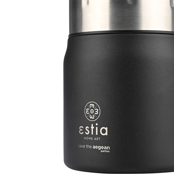 Θερμός Φαγητού 500ml & Κουτάλι Estia Save The Aegean Midnight Black 01-21658