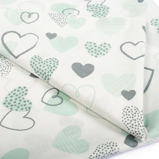 Παιδική Μαξιλαροθήκη Dimcol Hearts 10 Green