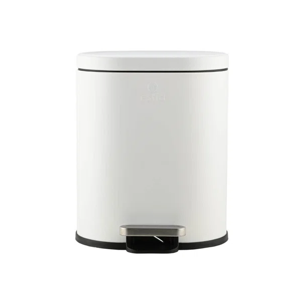 Κάδος Απορριμμάτων Μπάνιου (24.4x21.5x29.4) Estia 6lt Ovoid Λευκό 02-21429