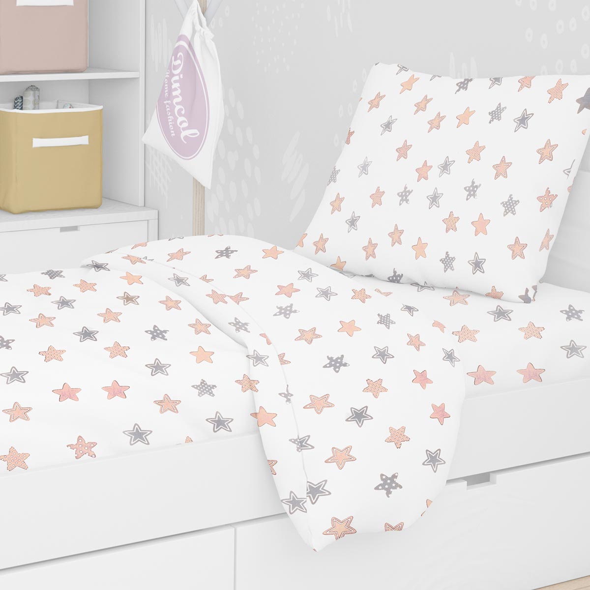 Παιδική Μαξιλαροθήκη Dimcol Star 103 Grey