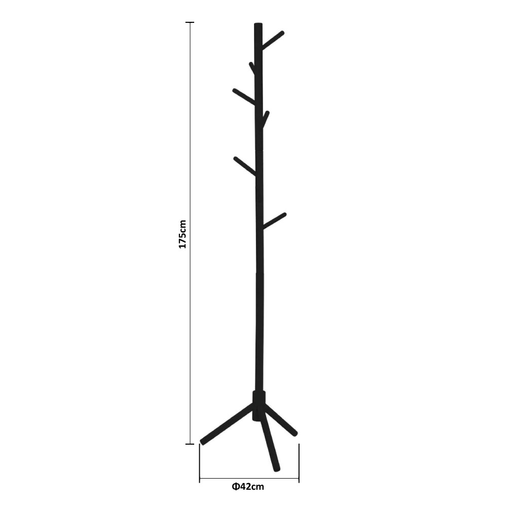 Καλόγερος Ρούχων (42X42X175) Estia Μαύρο 03-24024 Έπιπλα Εισόδου Καλόγεροι Spitishop