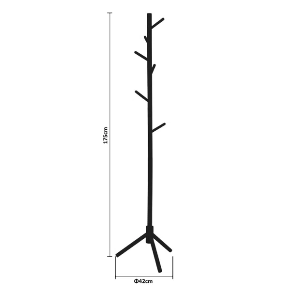 Καλόγερος Ρούχων (42x42x175) Estia Μαύρο 03-24024