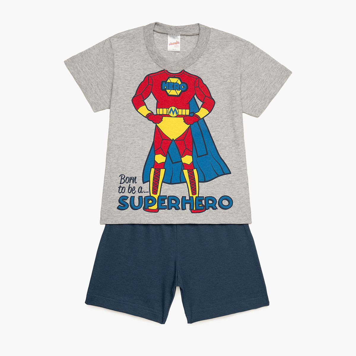 Πιτζάμα Παιδική Καλοκαιρινή Minervakia Superhero 62215-133 Γκρι