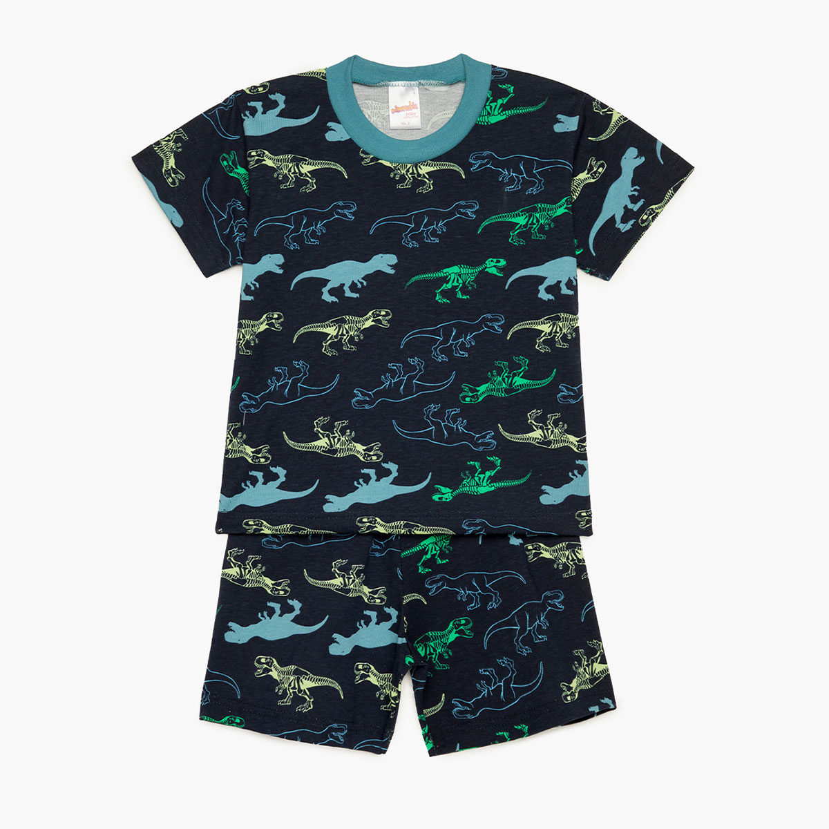Πιτζάμα Παιδική Καλοκαιρινή Minervakia Pineapple-Dino 62218-213 Blue Green