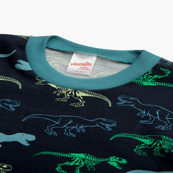 Πιτζάμα Παιδική Καλοκαιρινή Minervakia Pineapple-Dino 62218-213 Blue Green