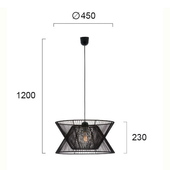 Φωτιστικό Οροφής Μονόφωτο Viokef Argela Black 4203700 Φωτιστικά Κρεμαστά Spitishop