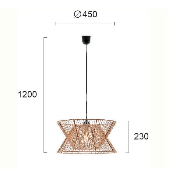 Φωτιστικό Οροφής Μονόφωτο Viokef Argela Beige 4203701 Φωτιστικά Κρεμαστά Spitishop