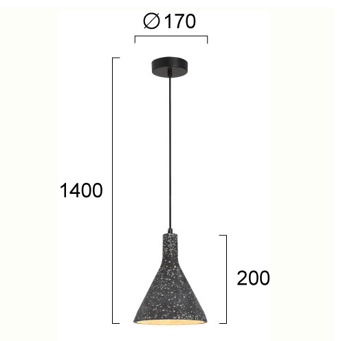 Φωτιστικό Οροφής Μονόφωτο Viokef Dot Black 4297401 Φωτιστικά Κρεμαστά Spitishop