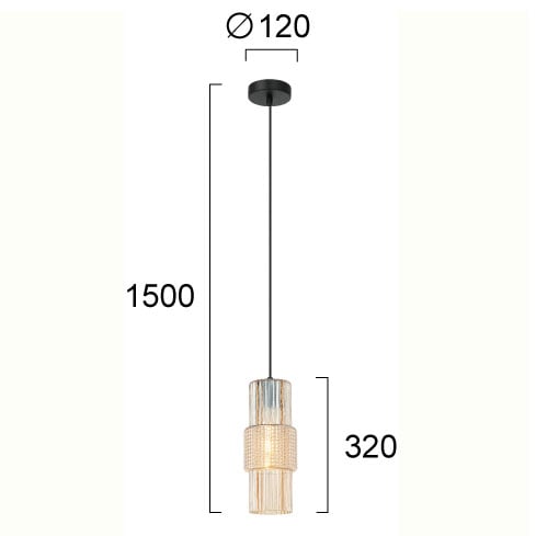 Φωτιστικό Οροφής Μονόφωτο Viokef Lilian Honey 4294901 Φωτιστικά Κρεμαστά Spitishop