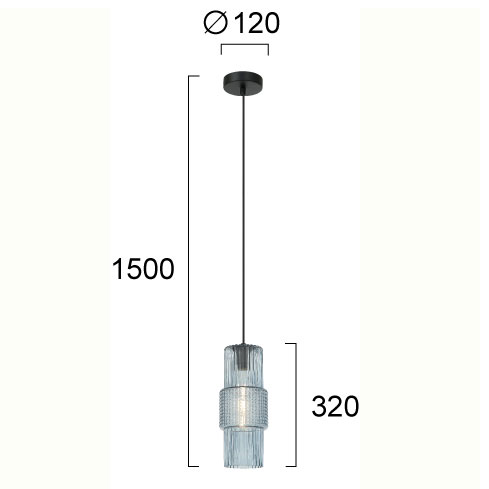 Φωτιστικό Οροφής Μονόφωτο Viokef Lilian Blue 4294902 Φωτιστικά Κρεμαστά Spitishop
