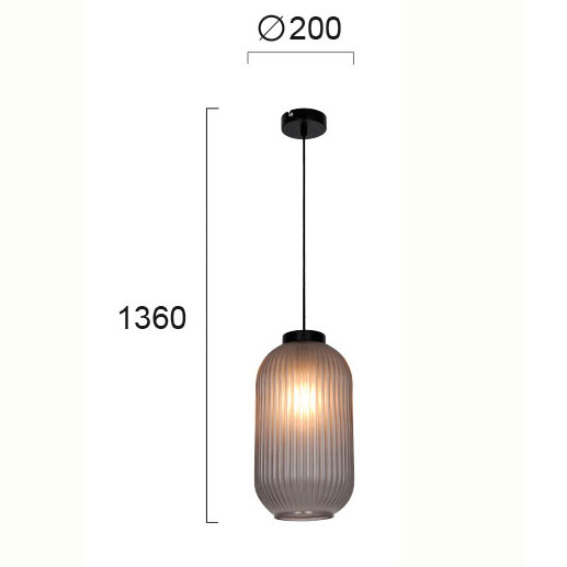 Φωτιστικό Οροφής Μονόφωτο Viokef Astor Smoke 4253101 Φωτιστικά Κρεμαστά Spitishop