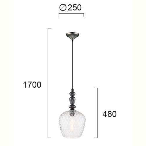 Φωτιστικό Οροφής Μονόφωτο Viokef Salem Transparent 4169400 Φωτιστικά Κρεμαστά Spitishop