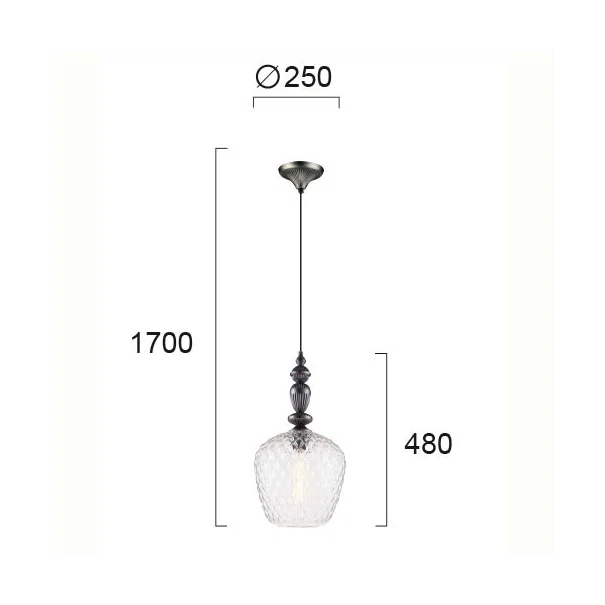 Φωτιστικό Οροφής Μονόφωτο Viokef Salem Transparent 4169400
