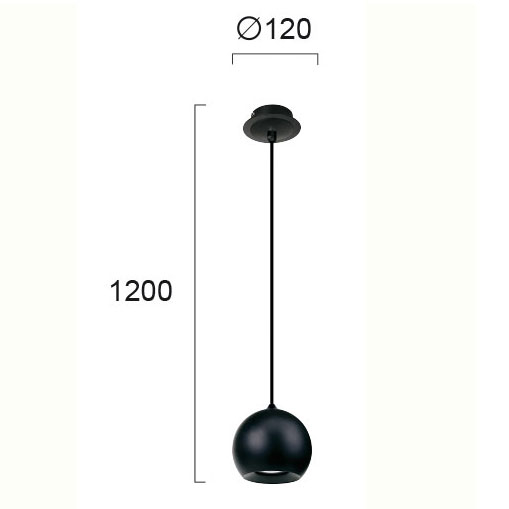 Φωτιστικό Οροφής Μονόφωτο Viokef Ball Black 4141400 Φωτιστικά Κρεμαστά Spitishop