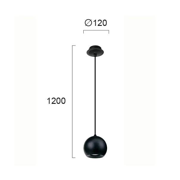 Φωτιστικό Οροφής Μονόφωτο Viokef Ball Black 4141400