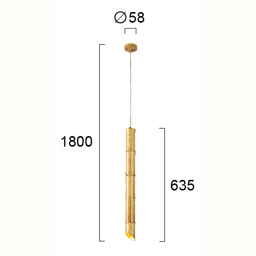 Φωτιστικό Οροφής Μονόφωτο Viokef Bamboo 4270500 Φωτιστικά Κρεμαστά Spitishop