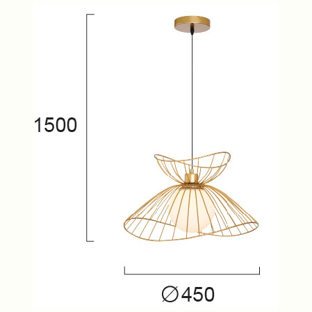 Φωτιστικό Οροφής Μονόφωτο Viokef Belinda Gold 4275101 Φωτιστικά Κρεμαστά Spitishop
