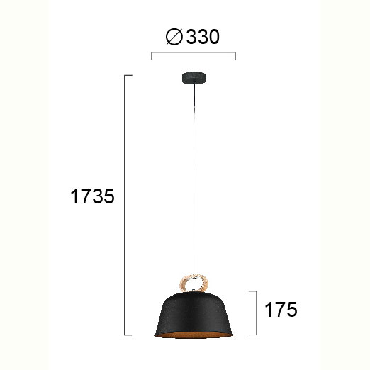 Φωτιστικό Οροφής Μονόφωτο Viokef Clip Black 4266801 Φωτιστικά Κρεμαστά Spitishop