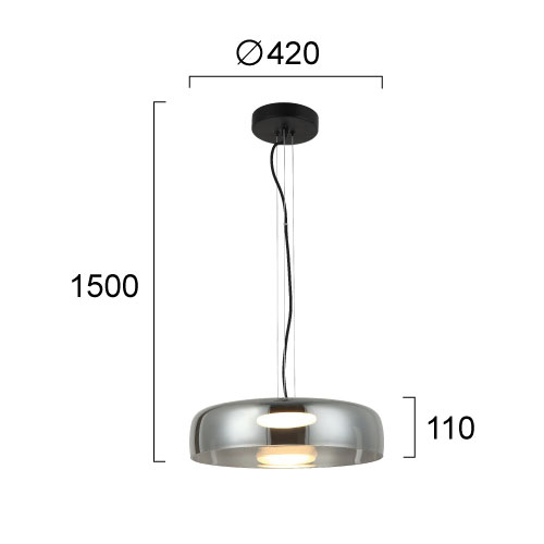 Φωτιστικό Οροφής Led Viokef Simple Smoke 4302400 Φωτιστικά Κρεμαστά Spitishop