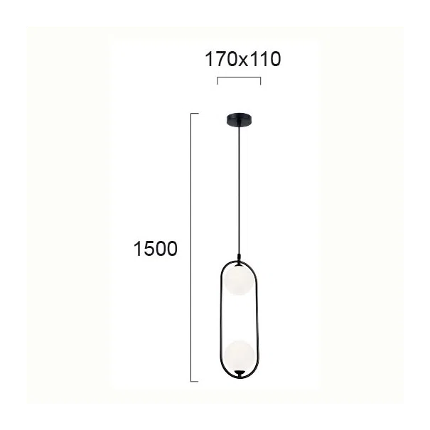 Φωτιστικό Οροφής Δίφωτο Viokef Fancy Black 4208700