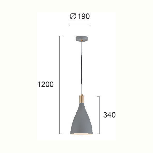 Φωτιστικό Οροφής Μονόφωτο Viokef Lamas Grey 4197301 Φωτιστικά Κρεμαστά Spitishop