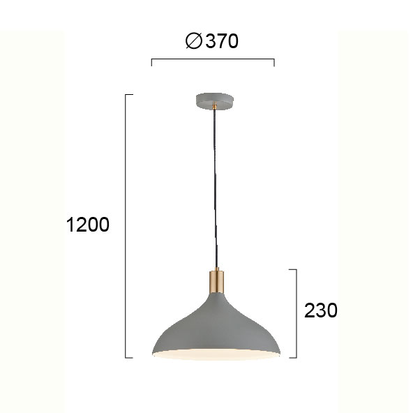 Φωτιστικό Οροφής Μονόφωτο Viokef Lamas Grey 4197401 Φωτιστικά Κρεμαστά Spitishop