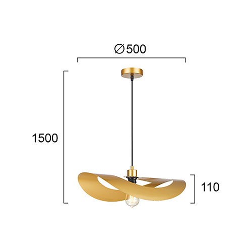 Φωτιστικό Οροφής Μονόφωτο Viokef Mas Gold 4304401 Φωτιστικά Κρεμαστά Spitishop