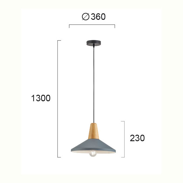 Φωτιστικό Οροφής Μονόφωτο Viokef Tom Grey 4165201 Φωτιστικά Κρεμαστά Spitishop