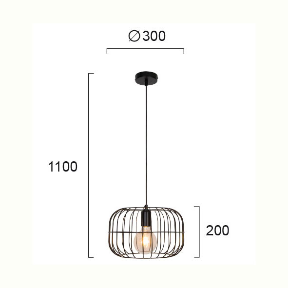 Φωτιστικό Οροφής Μονόφωτο Viokef Zenith Black 4211300 Φωτιστικά Κρεμαστά Spitishop