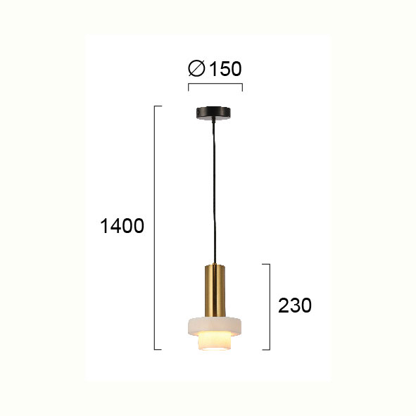 Φωτιστικό Οροφής Μονόφωτο Viokef Marble 4266000 Φωτιστικά Κρεμαστά Spitishop