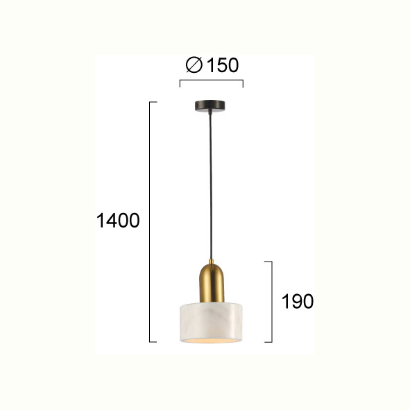 Φωτιστικό Οροφής Μονόφωτο Viokef Marble 4266100 Φωτιστικά Κρεμαστά Spitishop