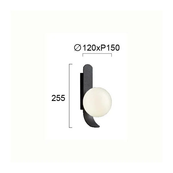 Απλίκα Τοίχου Viokef Polina Black 4266200
