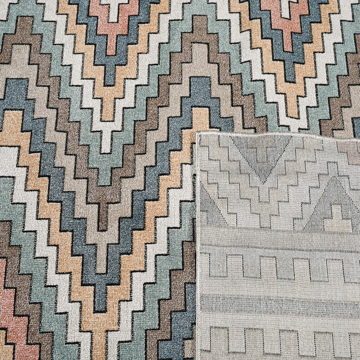 Χαλί All Season (160X230) Polcarpet Bohem Burano 9680A Cream Mavi Φοιτητικό Σπίτι Χαλιά Spitishop